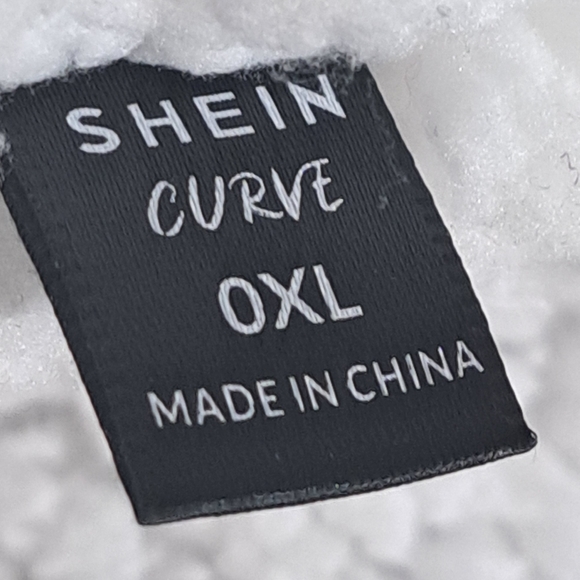 EUC SHEIN Plus Two Tone  Open Front Shawl Collar Camel Teddy with Pockets  0XL - Picture 4 of 11